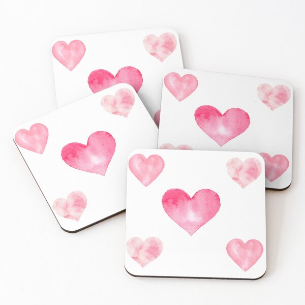 Item preview, Simple Pink Watercolor Hearts. designed and sold by ellinnur.