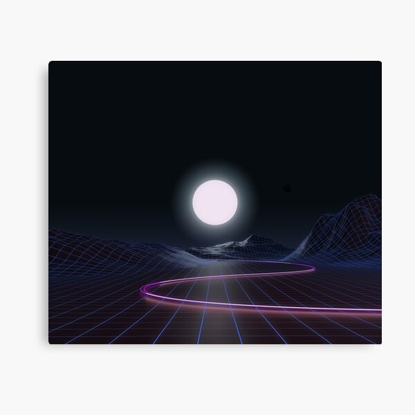 Neon Moonset Canvas Print