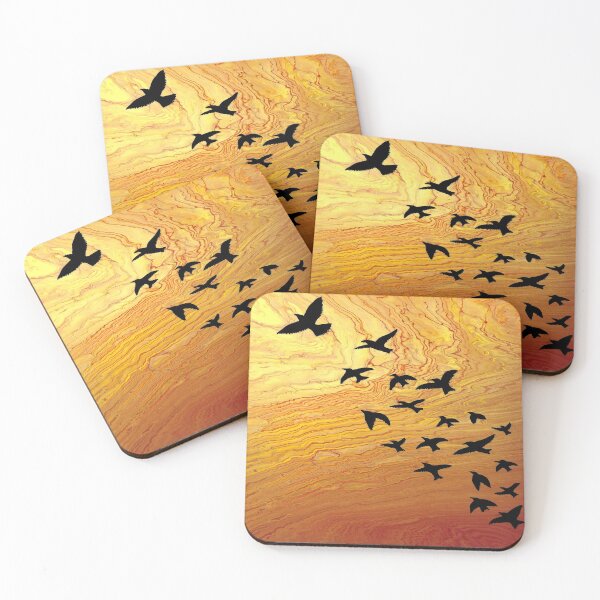 Item preview, Sunset Birds - Acrylic Pour designed and sold by HandmadeHill.