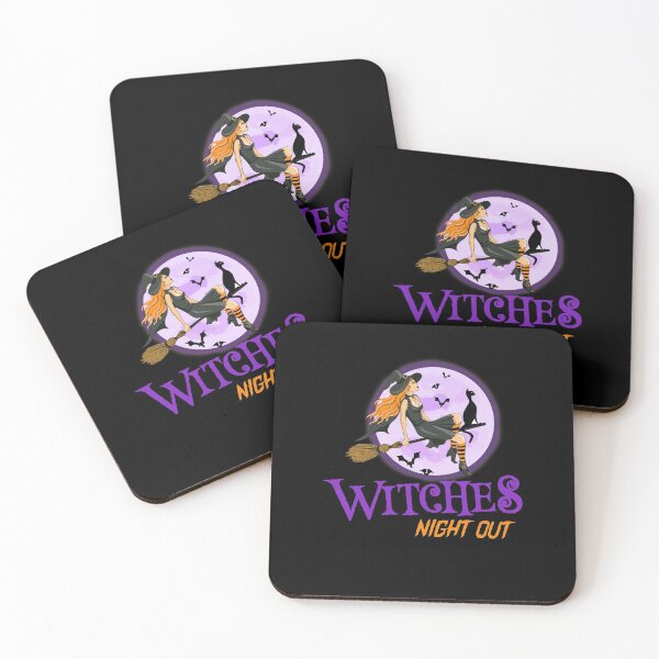 Item preview, Witches Night Out With Cat On Broom Halloween designed and sold by Dressed For  Duty.