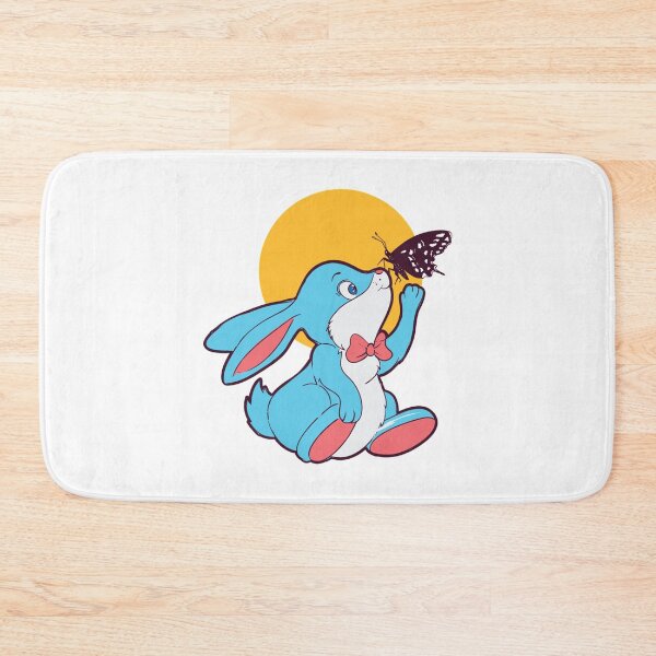 Item preview, Cute Blue Bunny Playing With A Butterfly    designed and sold by DobbinsStoree.