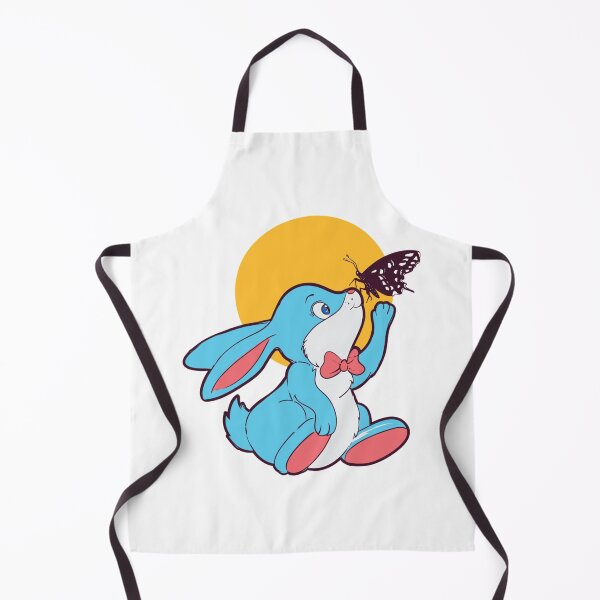 Item preview, Cute Blue Bunny Playing With A Butterfly designed and sold by DobbinsStoree.
