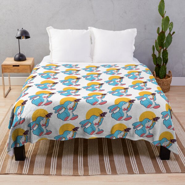 Item preview, Cute Blue Bunny Playing With A Butterfly designed and sold by DobbinsStoree.
