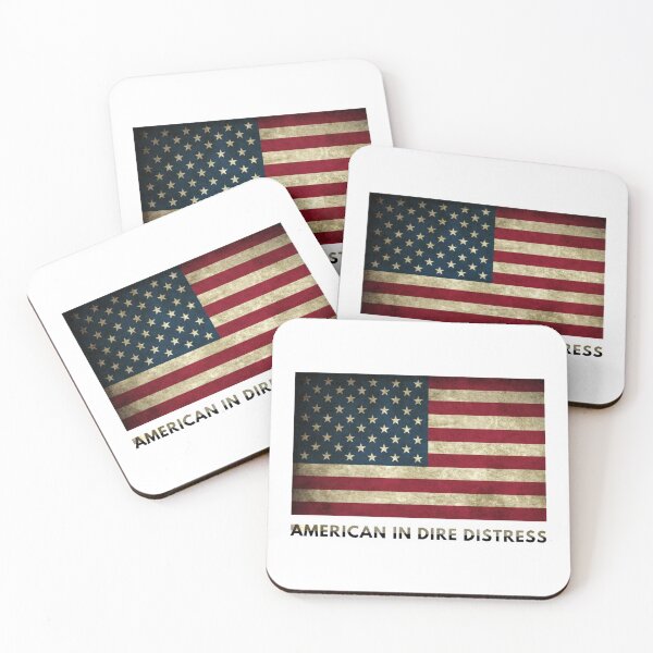Item preview, UPSIDE DOWN AMERICAN FLAG Distress Rebel Black On White     designed and sold by RachelsApparel.