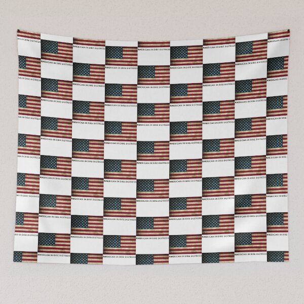 Item preview, UPSIDE DOWN AMERICAN FLAG Distress Rebel Black On White     designed and sold by RachelsApparel.