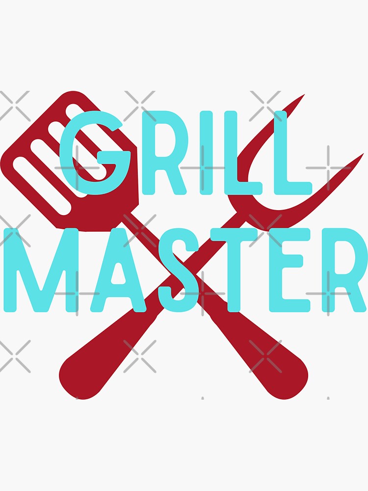 "Grill Master with Grill Tools" Sticker for Sale by Pstawicki Redbubble