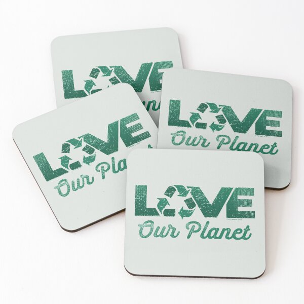 Item preview, Love Our Planet, Reuse, Recycle in Forest Green designed and sold by jitterfly.