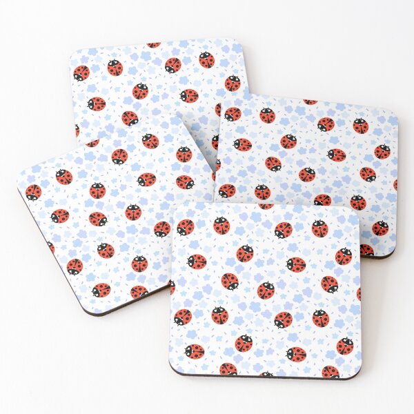 Item preview, Ladybugs Ladybirds in a blue flowers garden designed and sold by ApiladaV.