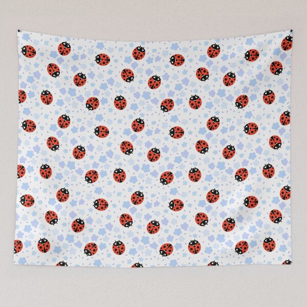 Item preview, Ladybugs Ladybirds in a blue flowers garden designed and sold by ApiladaV.