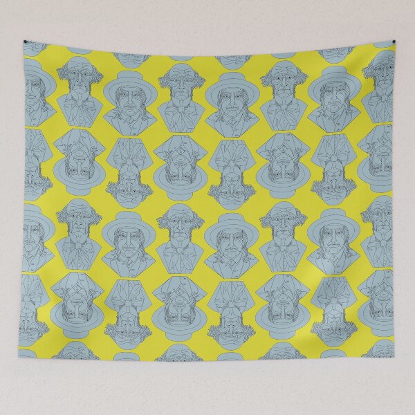 Item preview, Bentham - Mill - Egg & Dart Wallpaper Pattern (yellow & blue) designed and sold by jholbo.