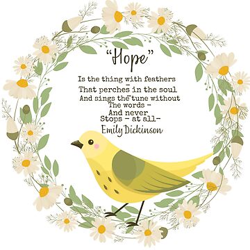 Artwork thumbnail, Emily Dickinson Hope Poem by Dollfacedesign