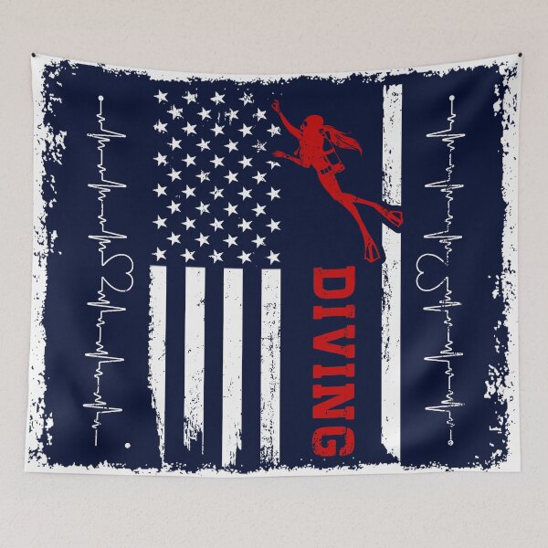 Item preview, Diving USA Flag designed and sold by ChuckyStore79.