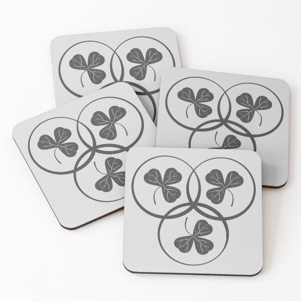 Item preview, Three grey shamrock leaf patterns designed and sold by DKdesigns27.