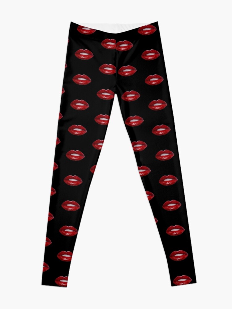 Sexy teen girl lips bite biting teeth red Leggings for Sale by