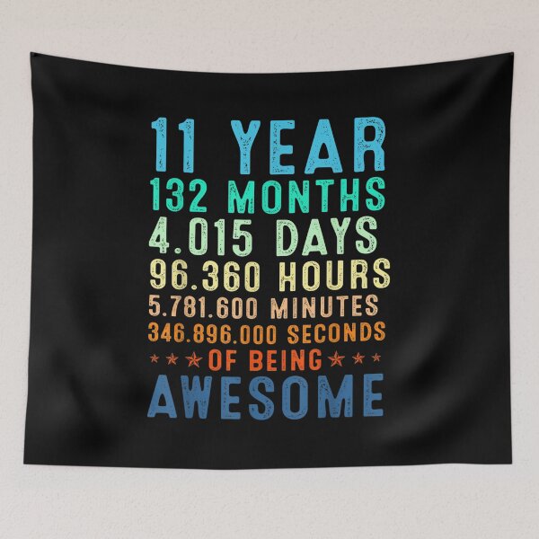 Item preview,  Kids 11th Birthday 11 Years Old Vintage Retro 120 Months designed and sold by olivee79.