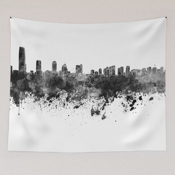 Item preview, Jersey City skyline in black watercolor designed and sold by paulrommer.