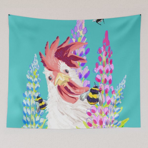 Item preview, Rooster in lupines garden designed and sold by orangerinka.