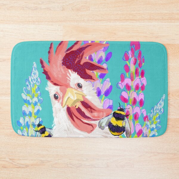Item preview, Rooster in lupines garden designed and sold by orangerinka.