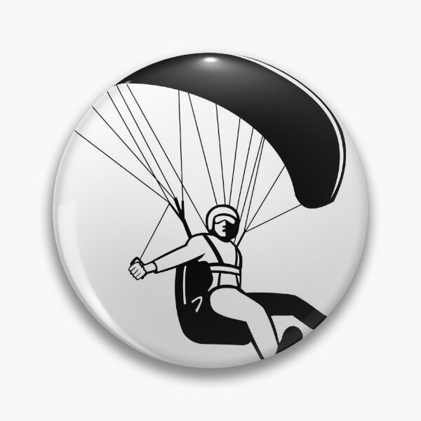 Item preview, Pilot Flying Paraglider Paragliding Mascot Black and White Retro  designed and sold by patrimonio.