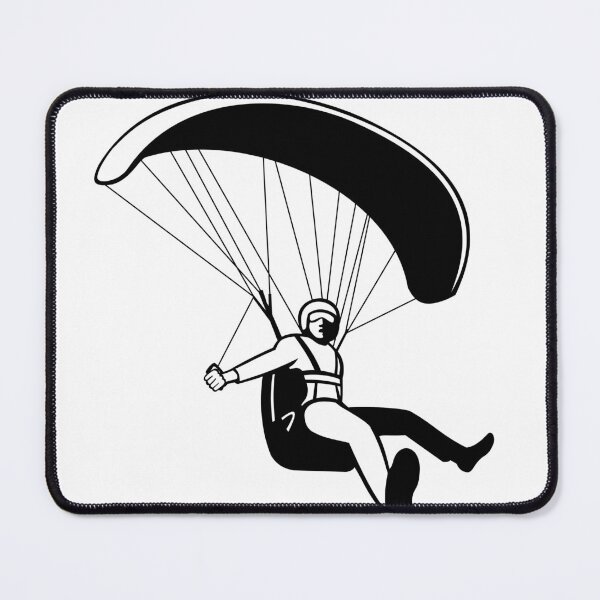 Item preview, Pilot Flying Paraglider Paragliding Mascot Black and White Retro  designed and sold by patrimonio.