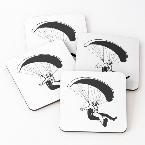 Item preview, Pilot Flying Paraglider Paragliding Mascot Black and White Retro  designed and sold by patrimonio.