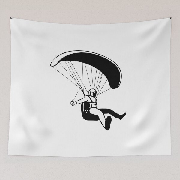 Item preview, Pilot Flying Paraglider Paragliding Mascot Black and White Retro  designed and sold by patrimonio.