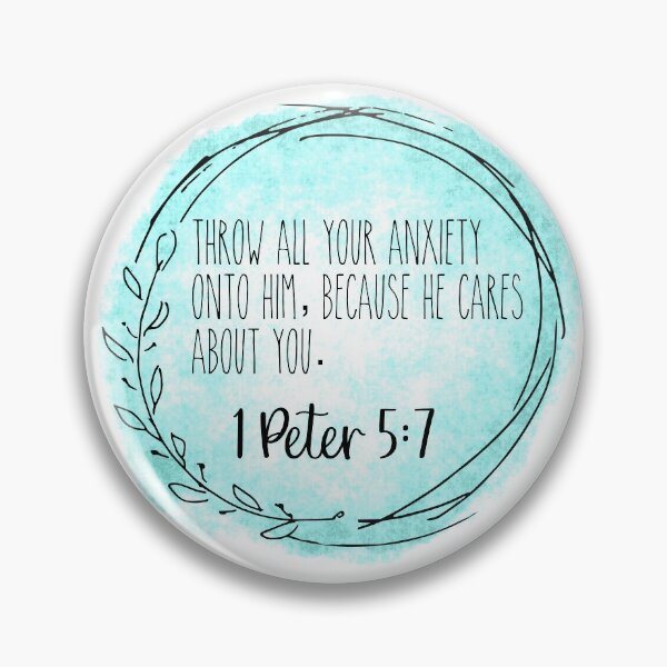 Item preview,  1 Peter 5:7 Blue Bible Verse Wreath  designed and sold by SunnyKiwiCo.
