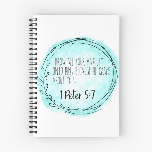 Item preview,  1 Peter 5:7 Blue Bible Verse Wreath  designed and sold by SunnyKiwiCo.