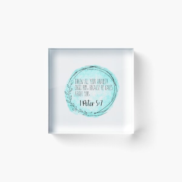 Item preview,  1 Peter 5:7 Blue Bible Verse Wreath  designed and sold by SunnyKiwiCo.