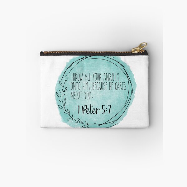 Item preview,  1 Peter 5:7 Blue Bible Verse Wreath  designed and sold by SunnyKiwiCo.