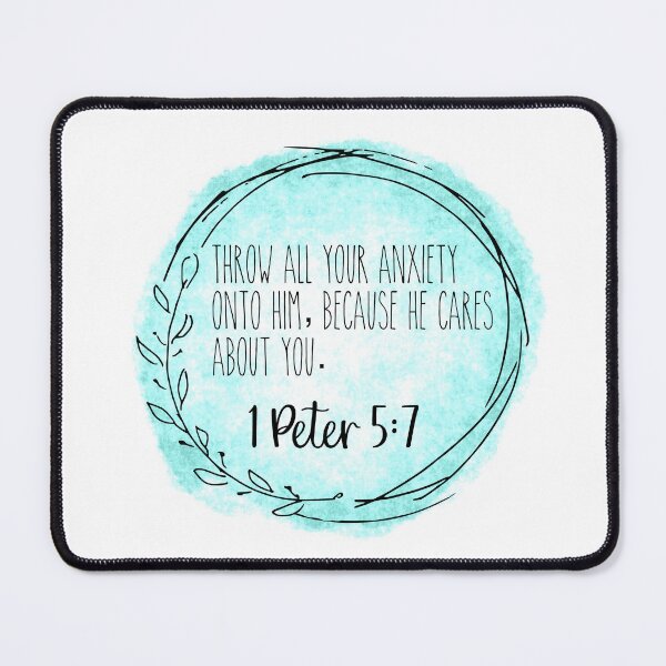 Item preview,  1 Peter 5:7 Blue Bible Verse Wreath  designed and sold by SunnyKiwiCo.