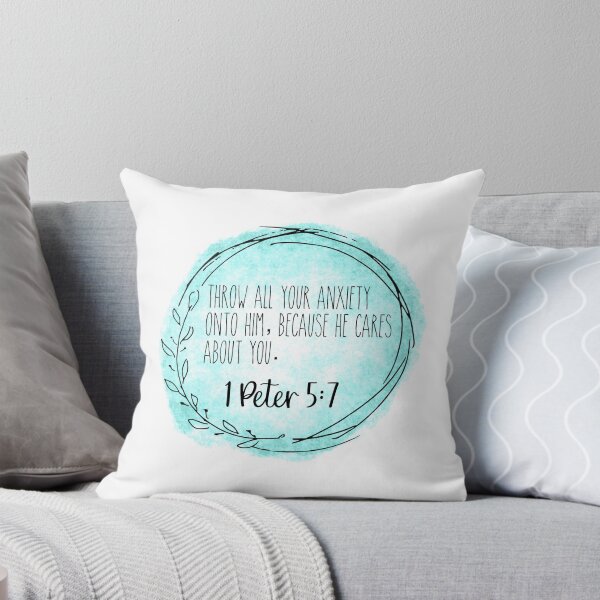 Item preview,  1 Peter 5:7 Blue Bible Verse Wreath  designed and sold by SunnyKiwiCo.