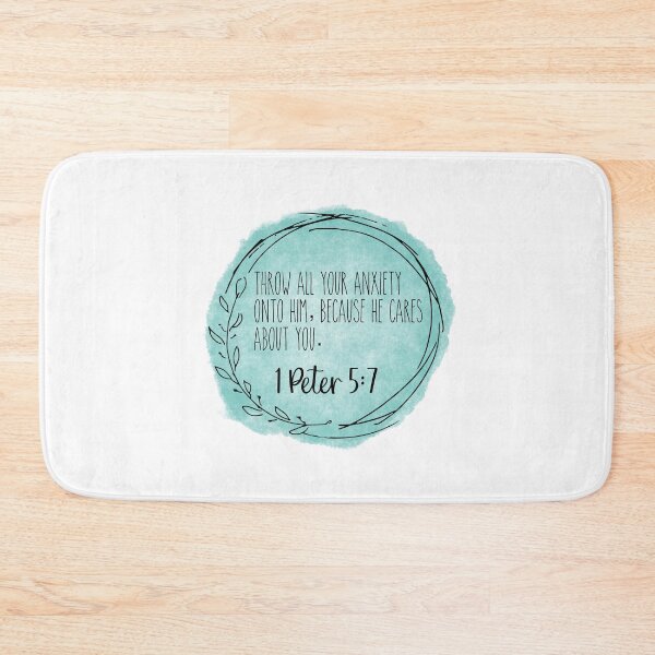 Item preview,  1 Peter 5:7 Blue Bible Verse Wreath  designed and sold by SunnyKiwiCo.