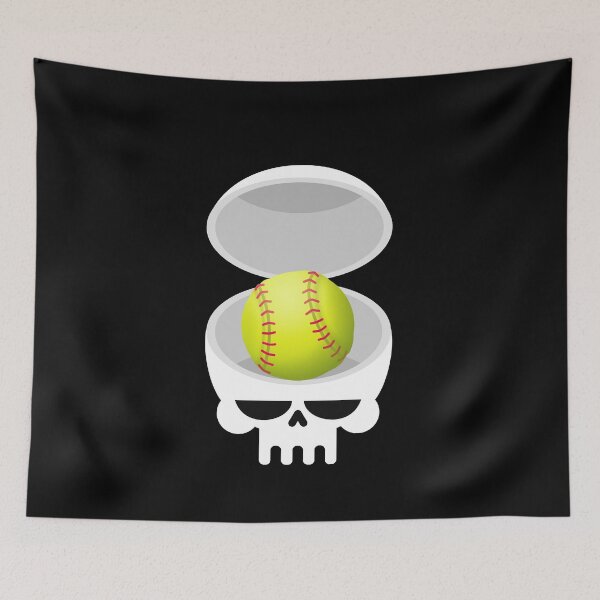 Item preview, Skull with Softball brain - Softball Halloween Costume designed and sold by CaitU.