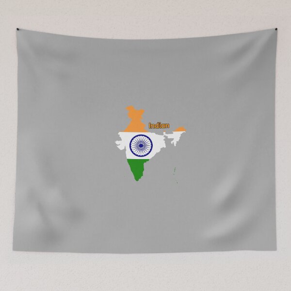 Item preview, India flag on Indian map      tiranga  designed and sold by Menariya.