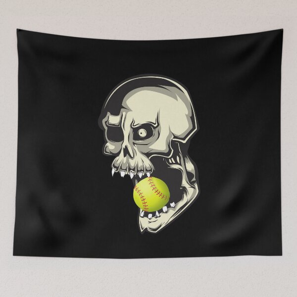 Item preview, Skull with Softball inside mouth - Softball Halloween Costume designed and sold by CaitU.