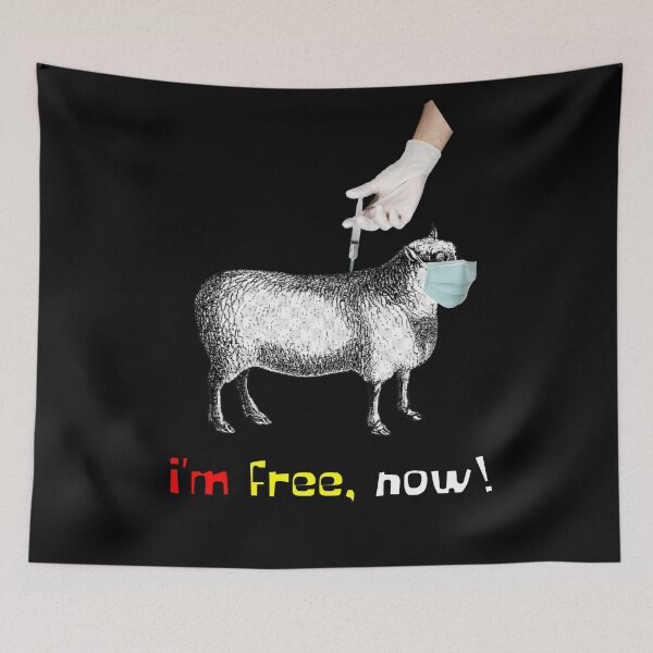 Item preview, I'm Free Now Face Mask And Vaccine Mocking Design designed and sold by InStockShop.