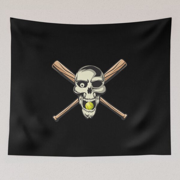 Item preview, Pirate Skull with Softball and bats - Softball Halloween Costume designed and sold by CaitU.