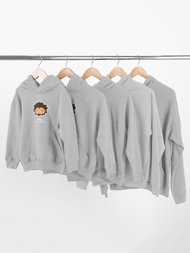 Alternate view of Sneaky Sasquatch Head Kids Pullover Hoodie