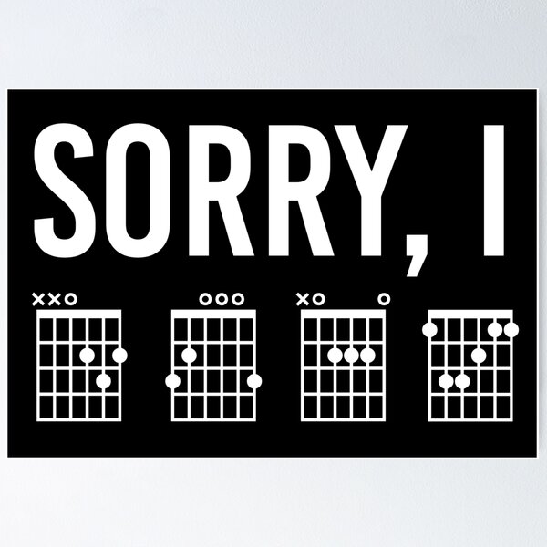 Sorry I-DGAF Funny Hidden Message Guitar Chords For Lover T-Shirt,Funny  Musician Short  Poster for Sale by Djikou