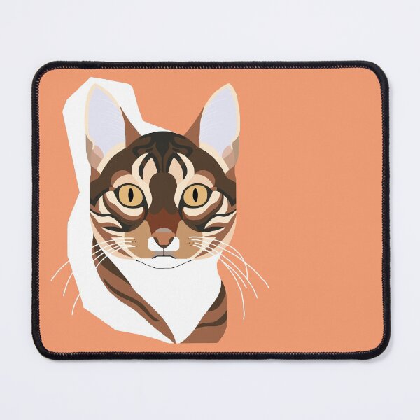 Artikelvorschau, Gestreifte Katze mit Korallenhintergrund entworfen und verkauft von WebbCrafts.