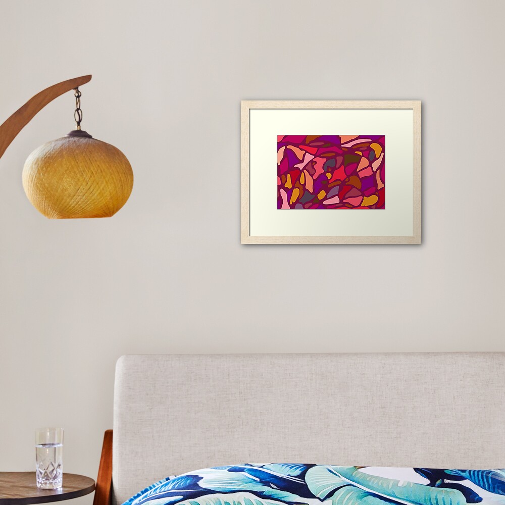 Warm Colours Abstract Design Framed Art Print