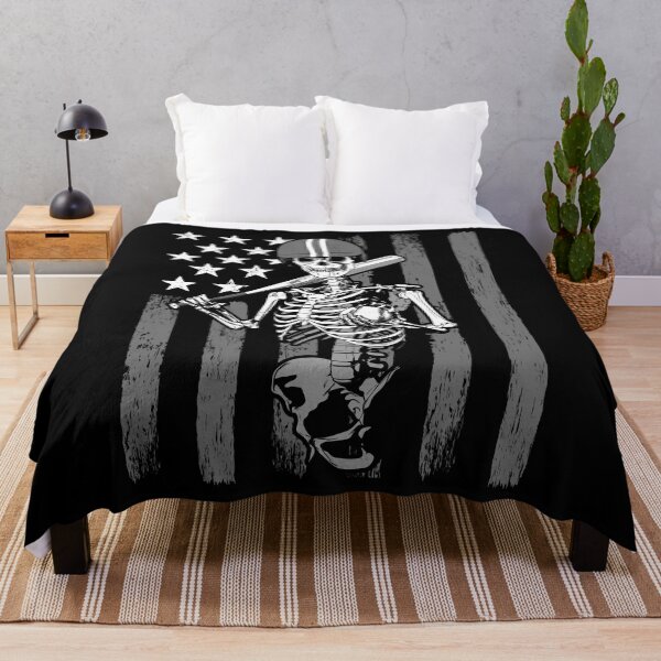Item preview, Baseball Player Skeleton Athlete Halloween USA Flag designed and sold by GrandeDuc.