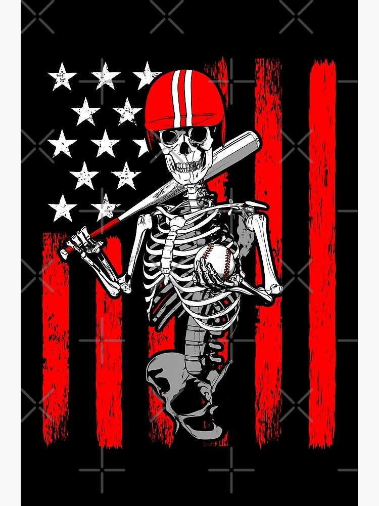 Halloween Skeleton Baseball Player Flag for Sale