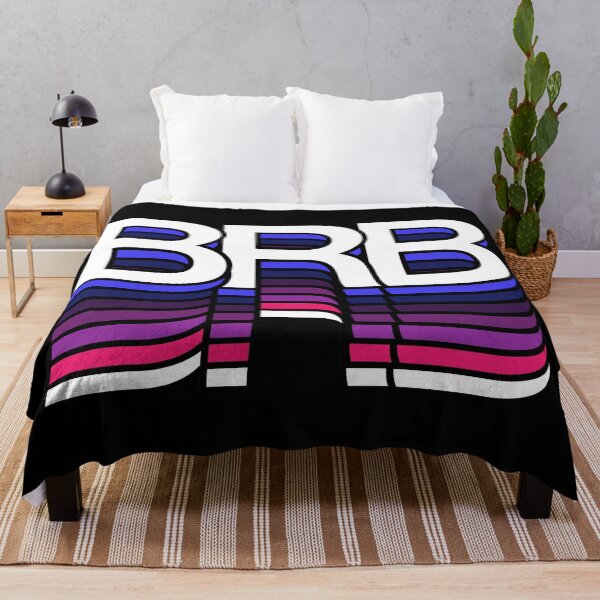 Item preview, BRB pink purple blue retro aesthetic modern typography designed and sold by Fashionmonger.