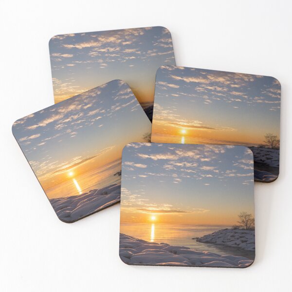 Item preview, Cold Beauty - Frigid Winter Sunrise on the Lake designed and sold by Georgia Mizuleva.