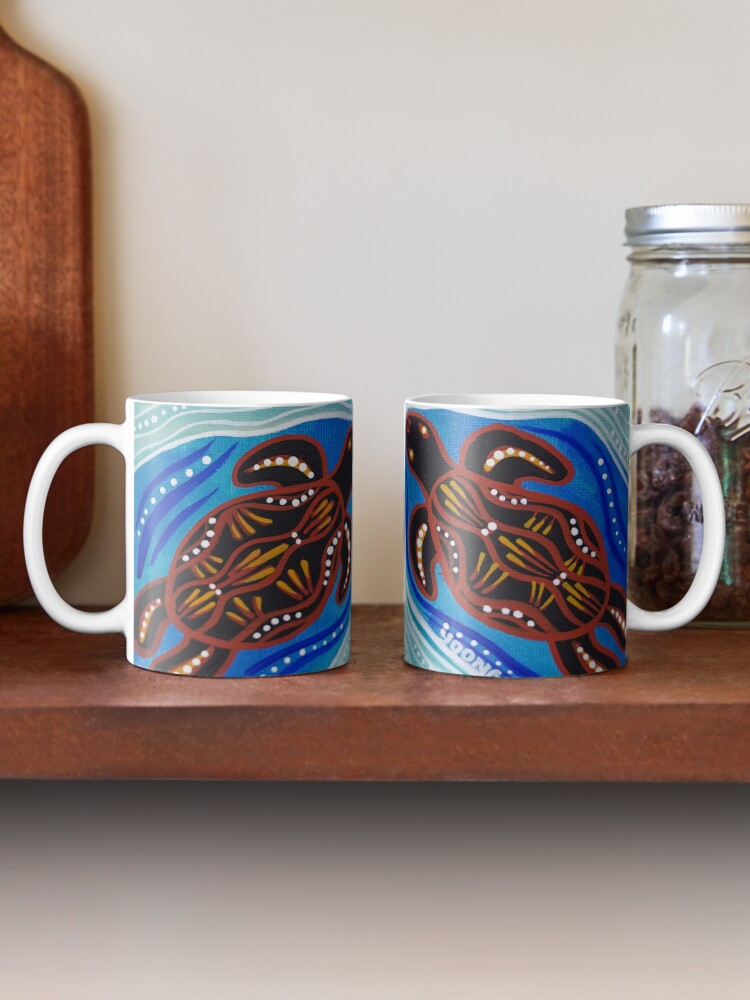 Thumbnail 2 of 6, Coffee Mug, Turtles (Aboriginal Design) by Native Creations designed and sold by NativeCreations.