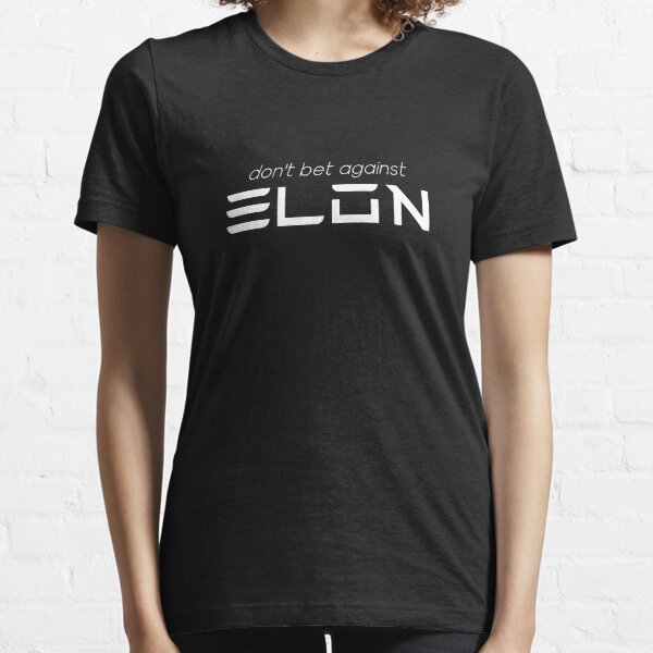 ne pariez pas contre ELON WHITE PRINT T-shirt essentiel