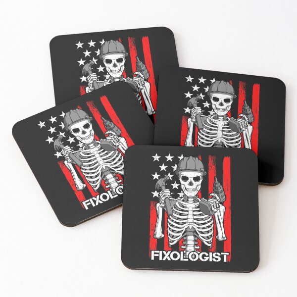 Item preview, Fixologist Gothic Skeleton USA Flag Woodworking Carpenter designed and sold by GrandeDuc.