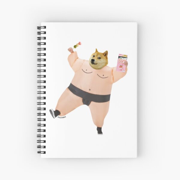 Shiba sumo eating dango and pcky by Alice Monber Spiral Notebook
